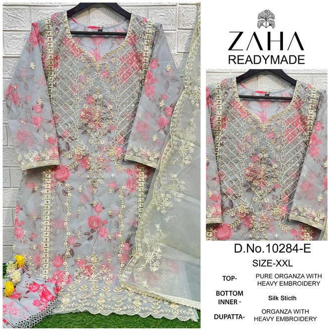 Zaha 10284 E To H Embroidery Organza Pakistani Suits Wholesale Shop In Surat 